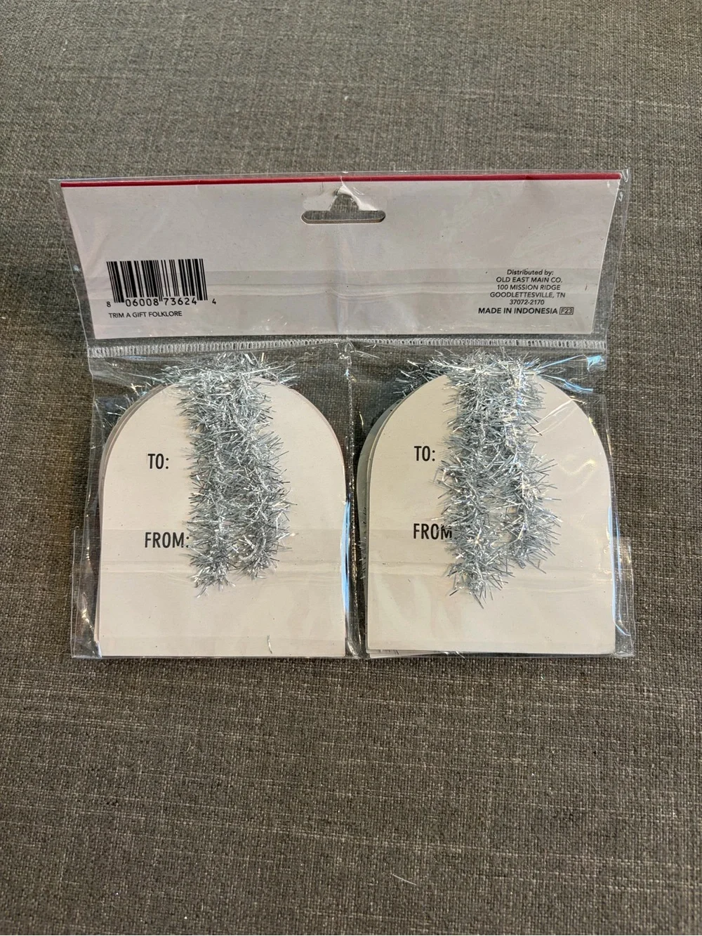 Holiday Style Christmas Gift Tags 24 Count Assorted Foil & Tinsel New